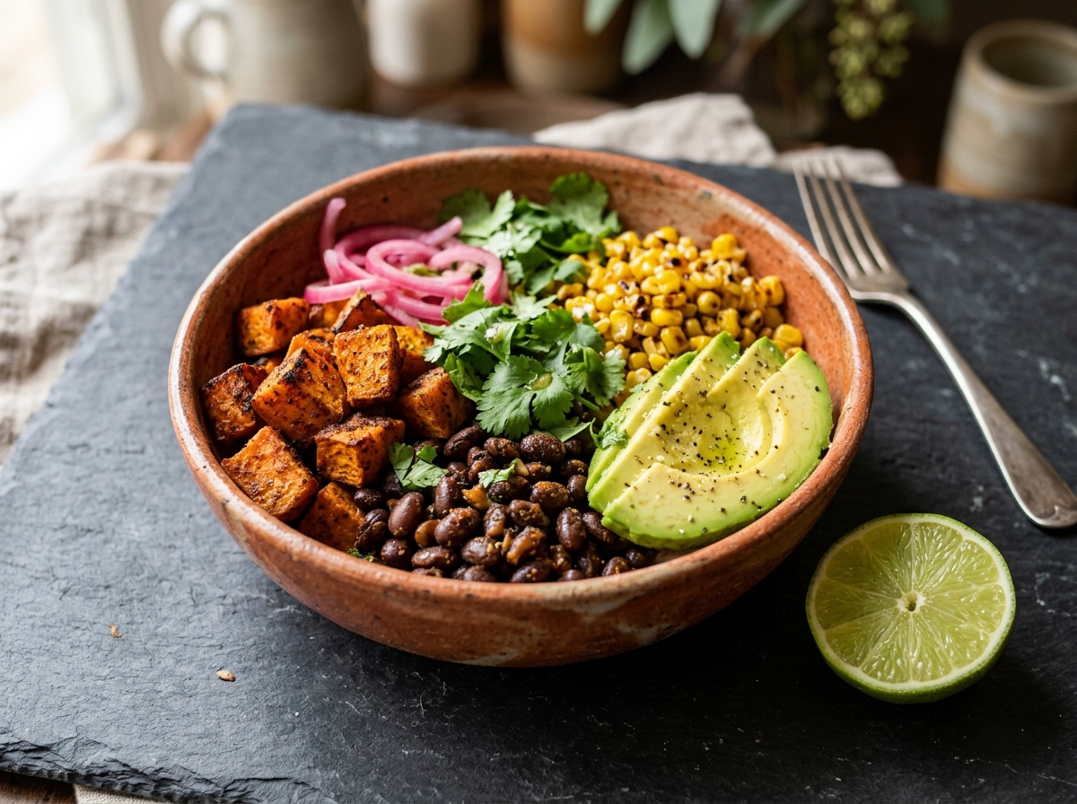 Roasted Sweet Potato & Black Bean Bowl